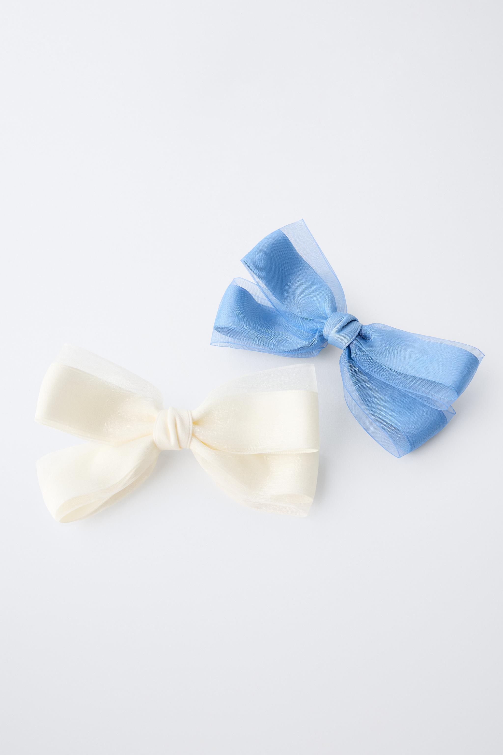 LOT DE DEUX PINCES AVEC NŒUD EN ORGANZA
